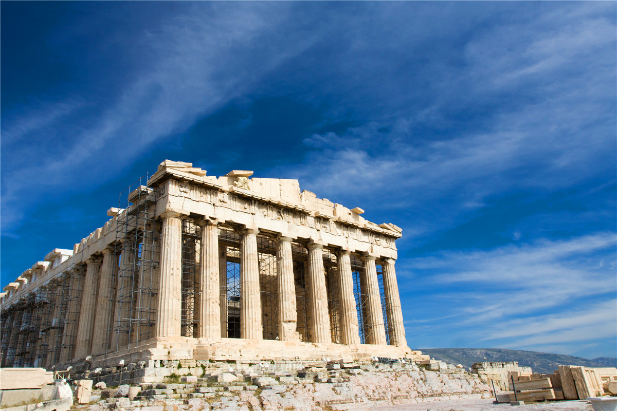 Facade of ancient temple Parthenon in Acropolis Athens Greece on the blue sky background.jpg